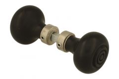 Bouton de porte bois d'ébène combiné avec nickel satiné