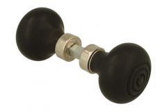Bouton de porte bois d'ébène combiné avec laiton nickelé