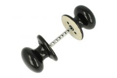 Bouton de porte porcelaine noire (paire) Ø 55mm