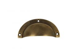 Poignée coquille coulée laiton patiné 85x40mm 50 gr