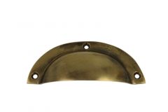 Poignée coquille coulée laiton patiné 100x40mm 70 gr