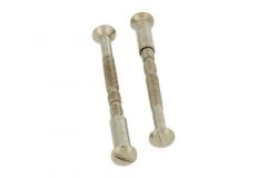 2 vis relieuses, laiton nickelé, longueur max. 60 mm