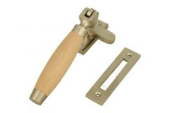 Loquet de fenêtre à battants en nickel satiné bois de hêtre