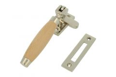 Loquet de fenêtre à battants en laiton nickelé bois de hêtre