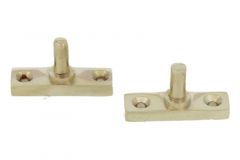 2 attaches pour entrebailleur de fenêtre laiton poli
