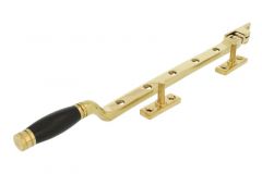 Entrebailleur de fenêtre laiton poli bois d'ébène 300mm