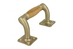 Poignée de tirage 120 mm déportée nickel satiné bois hêtre