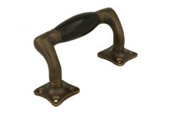 Poignée de tirage 115mm déportée laiton patiné bakélite