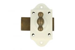 Loquet blanc pour armoire/fenêtre/porte bouton laiton patiné