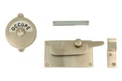 Verrou de porte de WC Libre/Occupé en nickel satiné 92x52mm