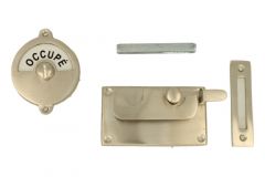 Verrou de porte de WC Libre/Occupé 92x52mm en nickel satiné