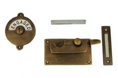 Verrou de porte de WC Vacant/Engaged laiton patiné 92x52mm