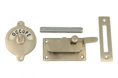 Verrou de porte de WC Libre/Occupé en nickel satiné 70x39mm