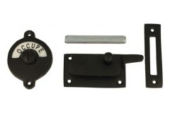 Verrou de porte de WC Libre/Occupé noir 70x39mm