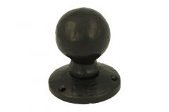 Pommeau de tirage de porte d'entrée rond en fonte noire