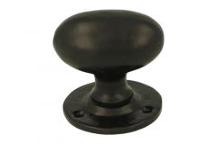 Pommeau de tirage de porte d'entrée ovale en fonte noire