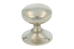 Pommeau de tirage de porte d'entrée rond nickel satiné