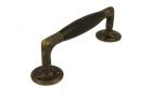 Poignée de porte 180mm laiton patiné bois d'ébène