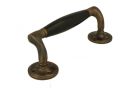 Poignée de porte 168mm déportée laiton patiné bakélite