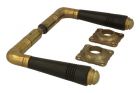 Béquilles de porte laiton patiné bois d'ébène (1908)