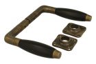 Béquilles de porte laiton patiné bois d'ébène (1930)