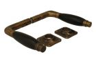 Béquilles de porte laiton patiné bois d'ébène (1926) paire