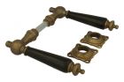 Béquilles de porte en laiton patiné bois d'ébène (1905)
