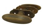 Béquilles de porte ovale laiton patiné (paire)