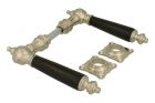 Béquilles de porte nickel satiné bois d'ébène (1892) paire