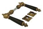 Béquilles de porte laiton patiné bois d'ébène (1892) paire