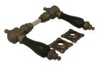 Béquilles de porte laiton patiné bois d'ébène (paire)