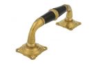 Poignée de tirage 150mm ornementée laiton poli bois d'ébène