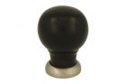 Bouton de meuble bois d'ébène nickel satiné 39mm H48mm