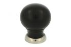 Bouton de meuble bois d'ébène laiton nickelé 39mm H48mm