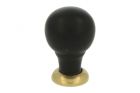 Bouton de meuble bois d'ébène laiton poli 25mm H39mm