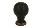 Bouton de meuble bois d'ébène laiton patiné 25mm H39mm