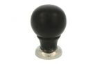 Bouton de meuble bois d'ébène laiton nickelé 25mm H39mm