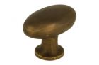 Bouton de meuble ovale laiton patiné 58x34xH40mm