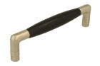 Poignée de cuisine nickel satiné bois d'ébène, entraxe 128mm