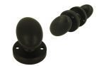 Bouton de porte double ovale laiton noir sur rosaces rondes