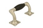 Poignée de tirage 115mm déportée nickel satiné bois d'ébène