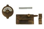 Verrou de porte de WC Frei/Besetzt 92x52mm en laiton patiné