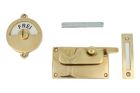 Verrou de porte de WC Frei/Besetzt 92x52mm en laiton poli