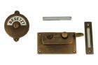 Verrou de porte de WC Frei/Besetzt en laiton patiné 92x52mm