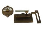 Verrou de porte de WC Vrij/Bezet en laiton patiné 92x52mm