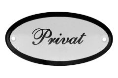 Plaque de porte ovale émaillée "Privat" 100x50 mm