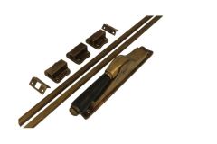 Crémone à levier en applique laiton patiné nickelé (1908)