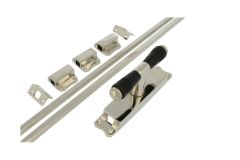 Crémone en applique laiton nickelé bois d'ébène (1908)