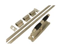 Crémone en applique nickel satiné bois d'ébène (1928)