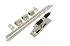 Crémone en applique laiton nickelé bois d'ébène (1928)